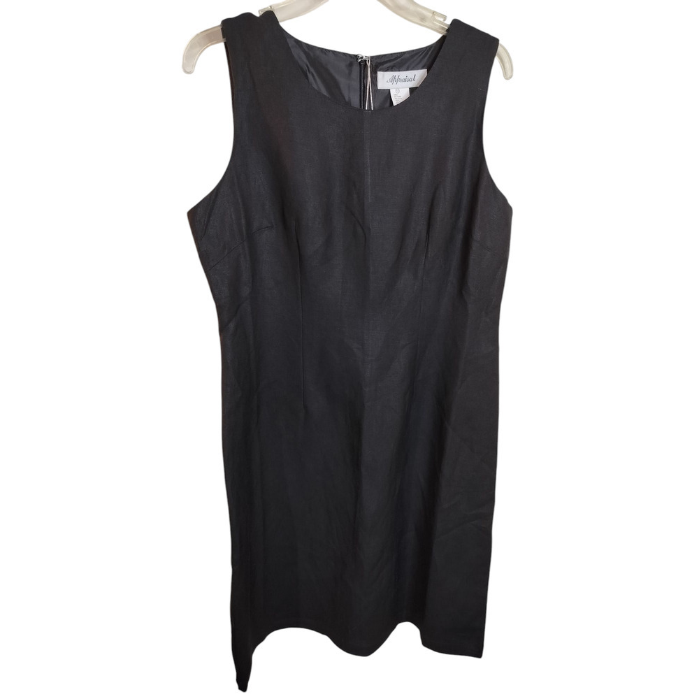 3229) Appraisal Black Ramie Blend Sleeveless Lined  Sheath Dress Size 12